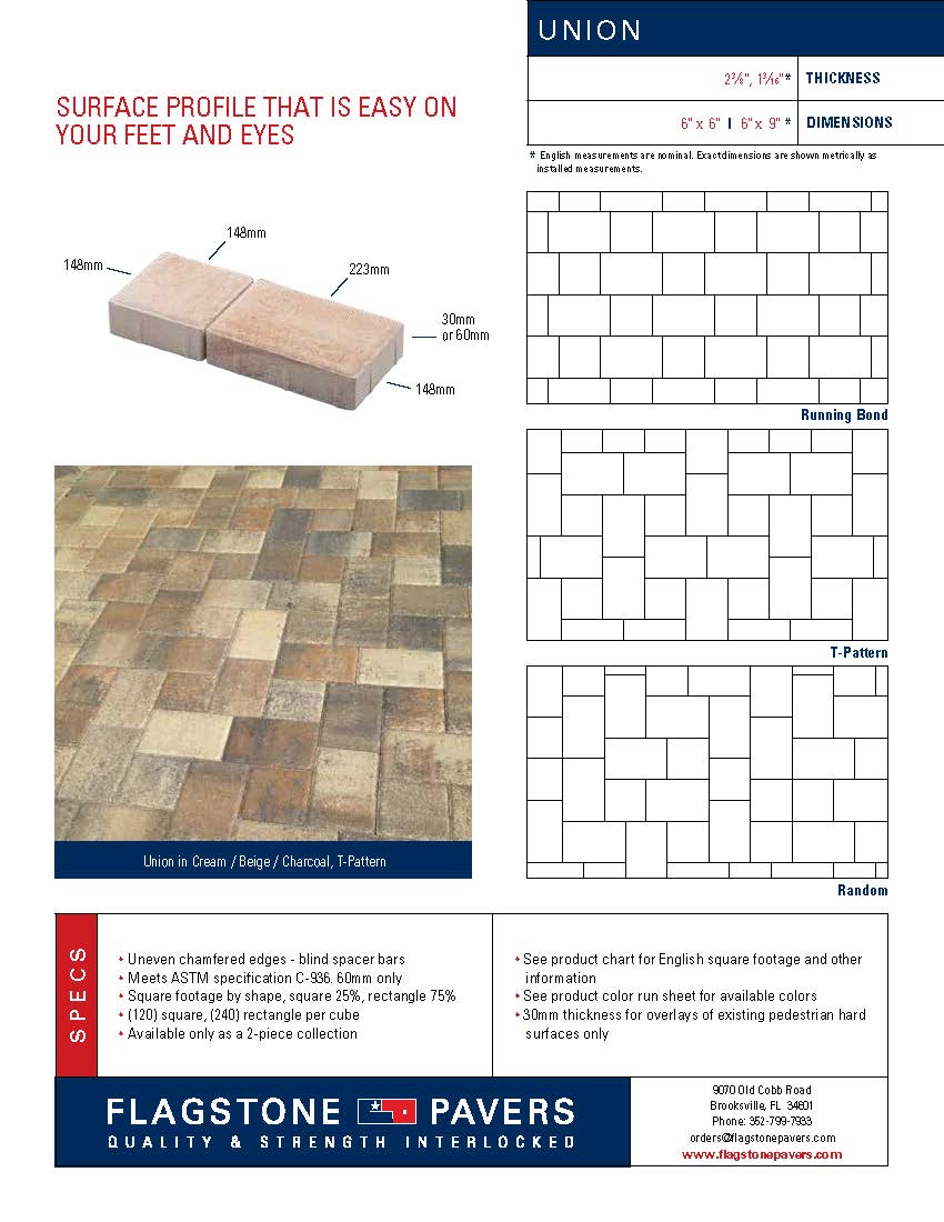 Union Cut Sheet